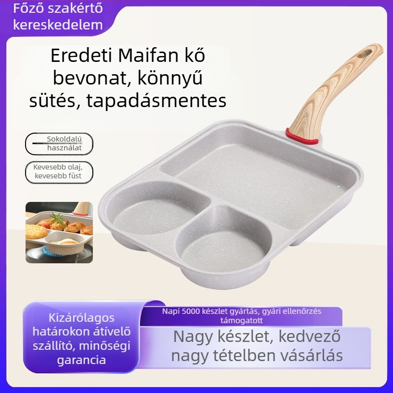 Többfunkciós tapadásmentes serpenyő reggelire és tojásokhoz, alumíniumötvözet, többszintű alsó, modell 5656448, általános tűzhelyhez