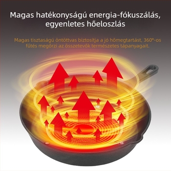 Három darabos öntöttvas serpenyő-készlet, lapos aljzat, bevonat nélkül, tapadásmentes, modell 70-72B