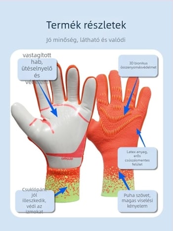 Futball kapus kesztyű (Latex, Uniszex, Testreszabható, Ujjvédelem, Edzés)