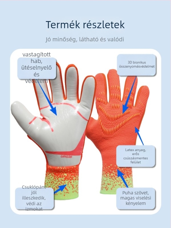 Futball kapus kesztyű (Latex, Uniszex, Testreszabható, Ujjvédelem, Edzés)