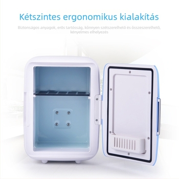 4L-es mini autóhűtő - hordozható, autó és otthon kettős használatra, hűtés és melegítés