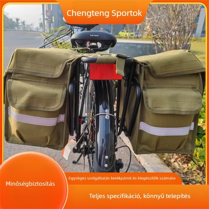 Hátsó csomagtartóra illő kerékpáros pannier – Vászon, Modell: cycling equipment pannier, Kapacitás: Egyéb