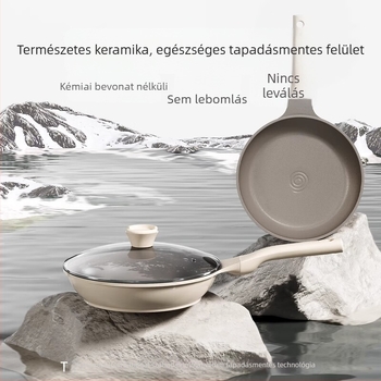 Alumíniumötvözetből készült tapadásmentes serpenyő üvegfedővel, palacsinta és omlett készítésére, indukciós főzőfelülettel kompatibilis