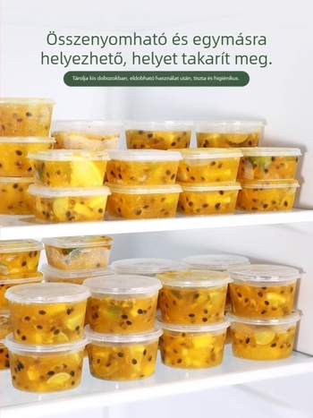 Passiógyümölcsös szósz doboz, egyszer használatos, PP anyag, mikró nem alkalmas, nem bomlik