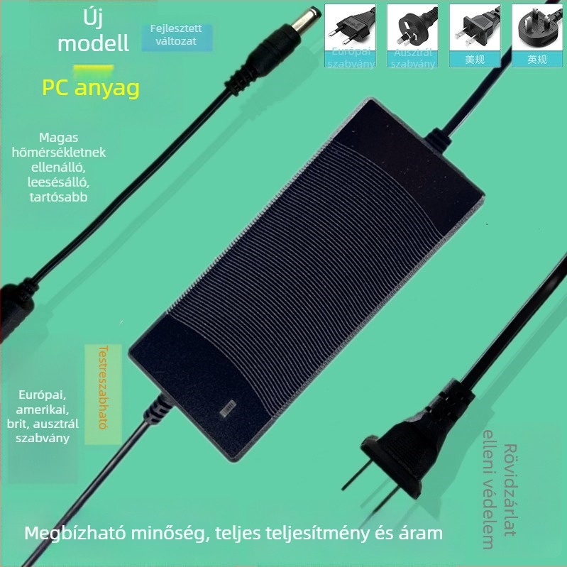 Jeannon 12V tápegység 5A/6A/3A kimenetekkel, bemenet 100-240V, LCD kijelző