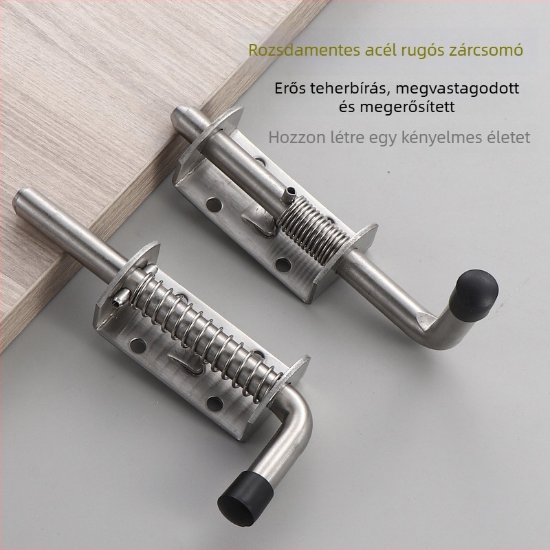 Rugós zár ipari elektromos dobozokhoz és szekrényajtókhoz — rozsdamentes acél 304, polírozott felület, könnyed lux stílus, All Electric márka