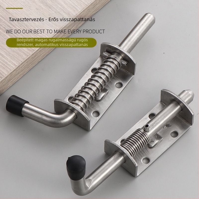 Rugós zár ipari elektromos dobozokhoz és szekrényajtókhoz — rozsdamentes acél 304, polírozott felület, könnyed lux stílus, All Electric márka