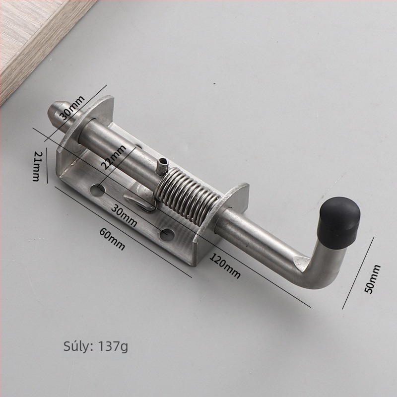 Rugós zár ipari elektromos dobozokhoz és szekrényajtókhoz — rozsdamentes acél 304, polírozott felület, könnyed lux stílus, All Electric márka