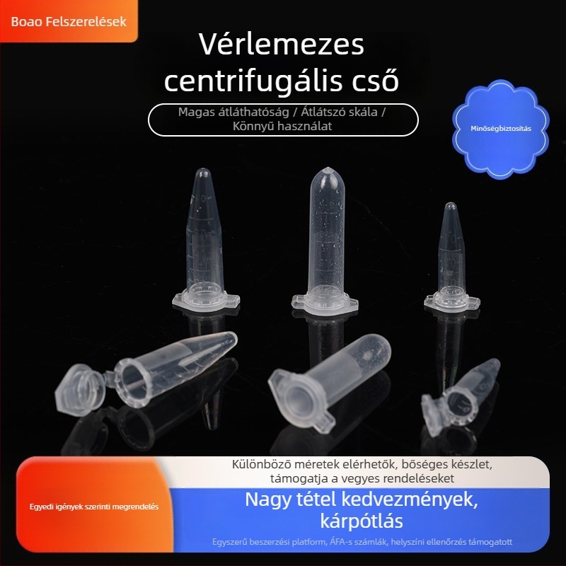 Boao antikoaguláns centrifuga cső, egyszer használatos, vérsejtek elemzéséhez, kriogén cső