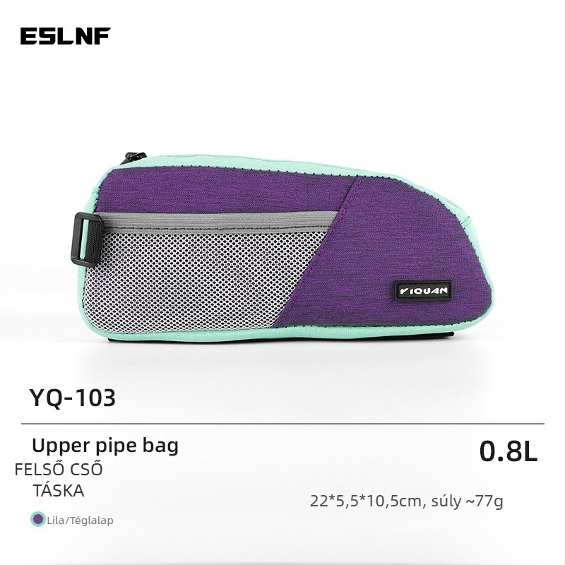 Felsőcső táska és első váztáska mountain- és road kerékpárokhoz – Nagy kapacitású tárolás, Modell Yq-103, PU+Poliészter, Márka Yiquan