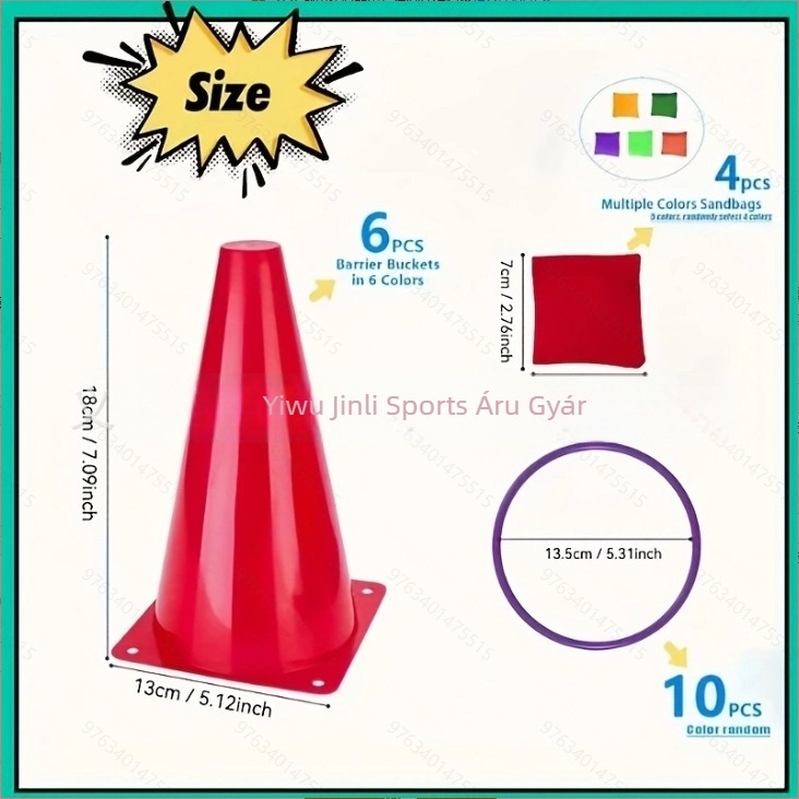 Futball-edzéshez: konus-gyűrű dobókészlet, PE anyag, Strength márka