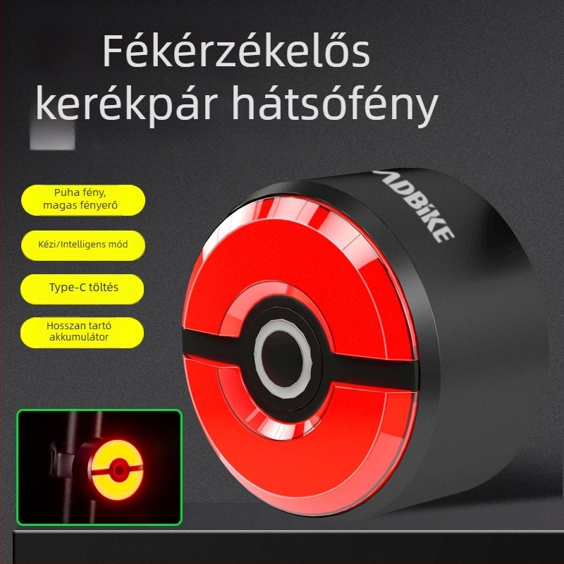 Leadbike újratöltő kerékpár hátsó lámpa Type-C-vel, kettős tartóval és intelligens fékszenzorral