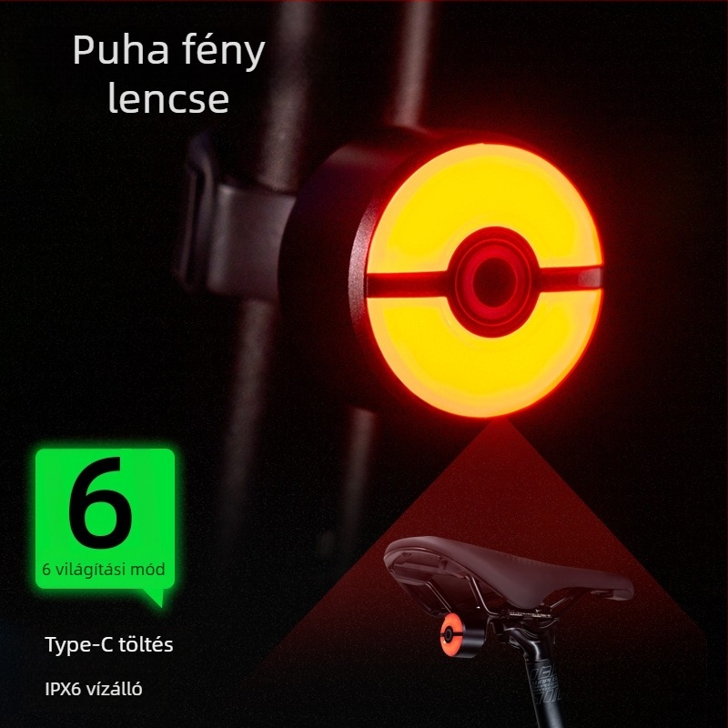 Leadbike újratöltő kerékpár hátsó lámpa Type-C-vel, kettős tartóval és intelligens fékszenzorral