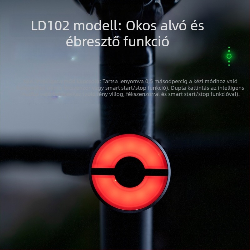 Leadbike újratöltő kerékpár hátsó lámpa Type-C-vel, kettős tartóval és intelligens fékszenzorral