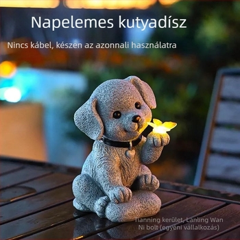 Yeni kerti állat figurák selyem virágokkal: macska, kutya és nyúl