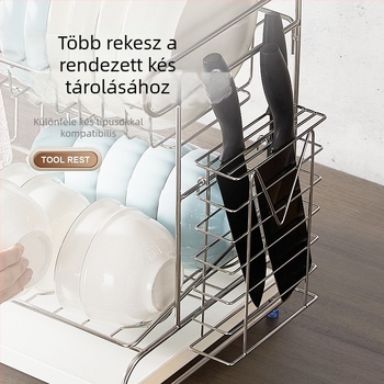 Fali késtartó és konyhai tároló 304 rozsdamentes acélból, többszörös funkció, modern minimalista stílus