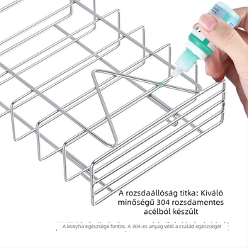 Fali késtartó és konyhai tároló 304 rozsdamentes acélból, többszörös funkció, modern minimalista stílus