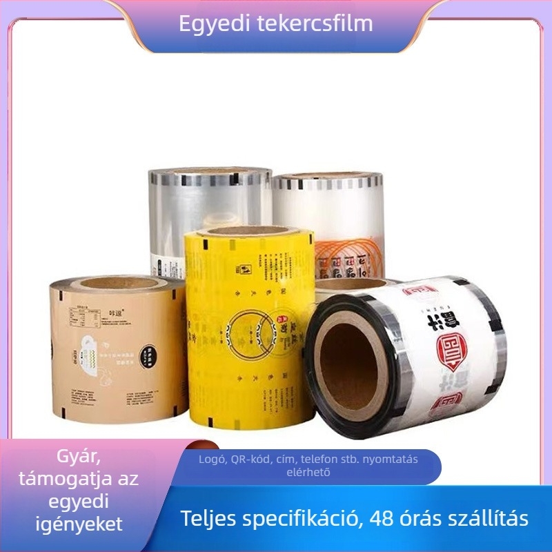 Egyedi tej-tea pohárfedő film, párásodás elleni, lezáró csomagolófilm, OPP/PP, 7 silk, Jó húzóerő, Márka Corinat, Kód 059