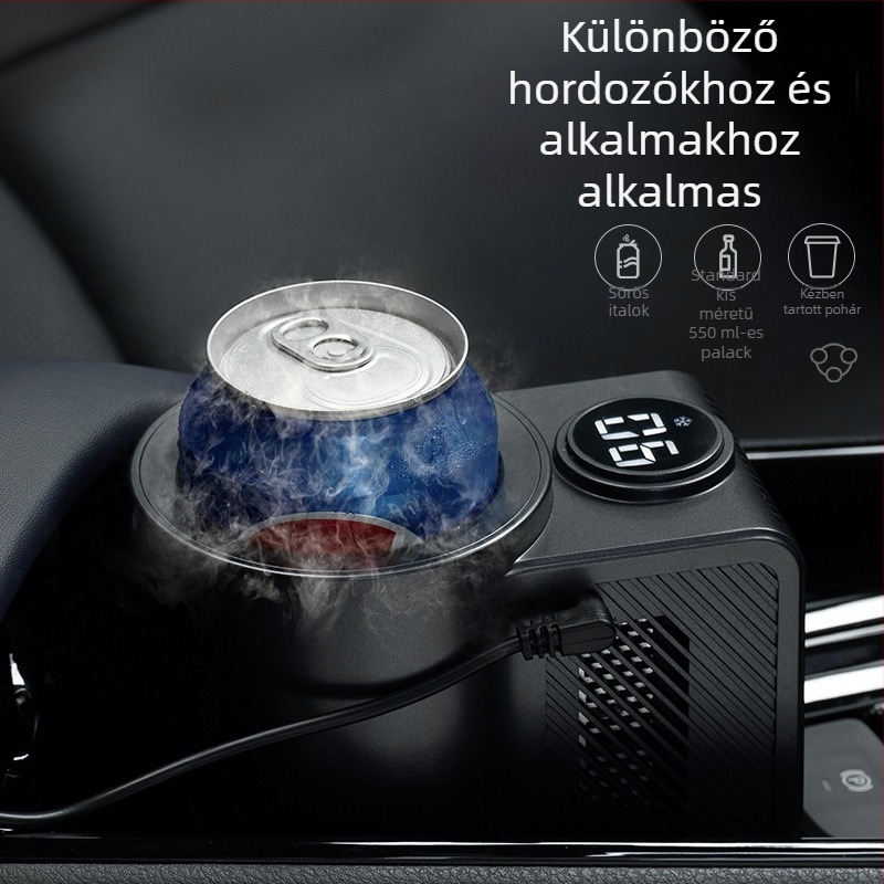 Autóhűtő gyorshűtéssel és fűtéssel, hordozható rozsdamentes acél kivitel, 12V, 36W, 0-60°C