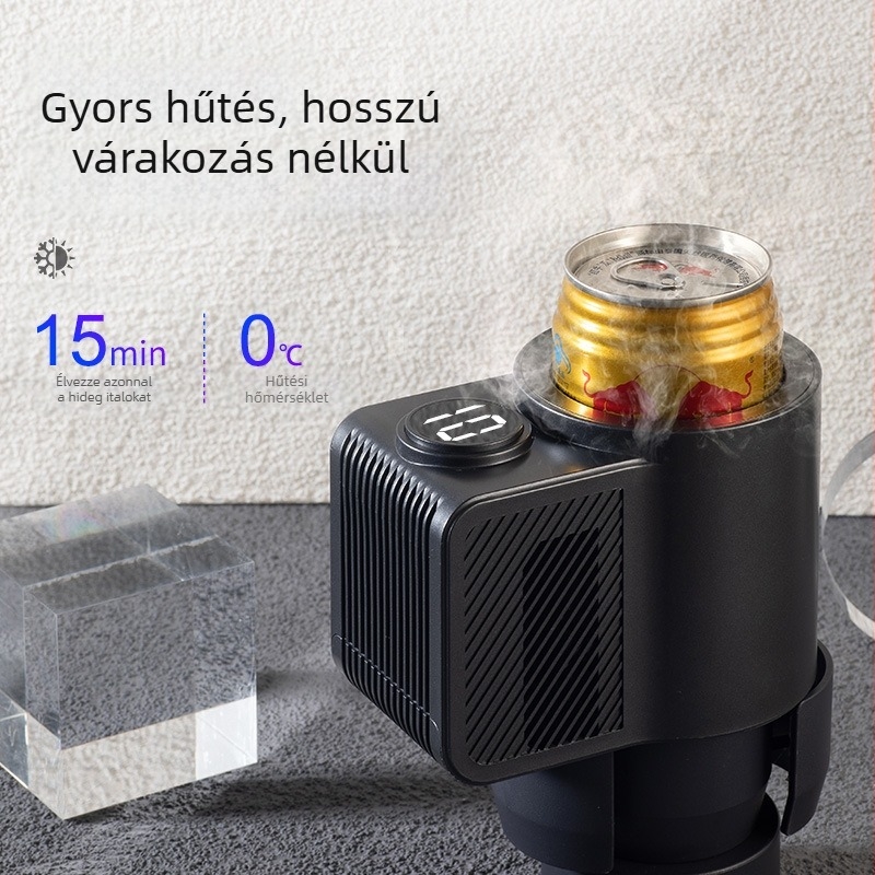 Autóhűtő gyorshűtéssel és fűtéssel, hordozható rozsdamentes acél kivitel, 12V, 36W, 0-60°C