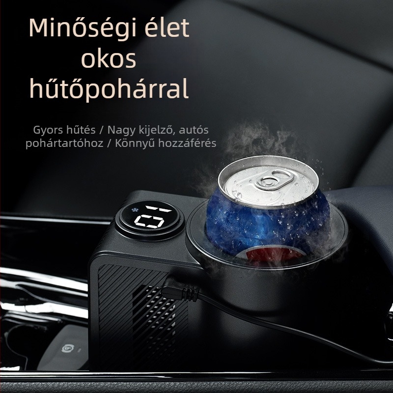 Autóhűtő gyorshűtéssel és fűtéssel, hordozható rozsdamentes acél kivitel, 12V, 36W, 0-60°C