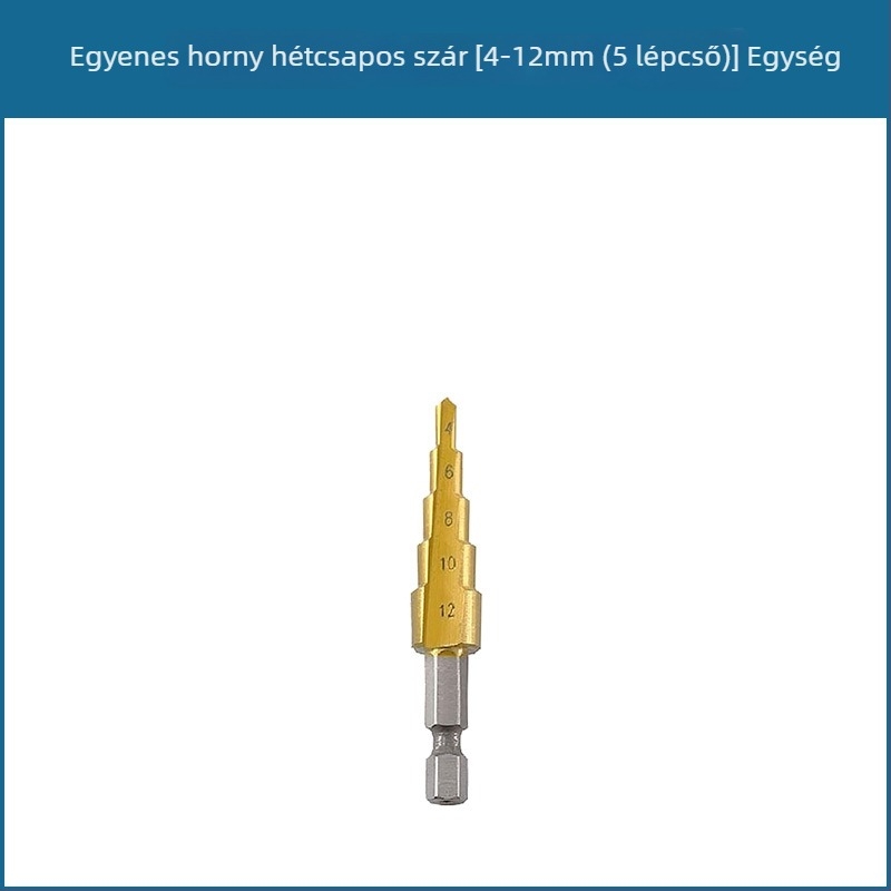 3 részes pagoda-stílusú lépcsős fúrókészlet hexagonális nyéllel, vászon táskában