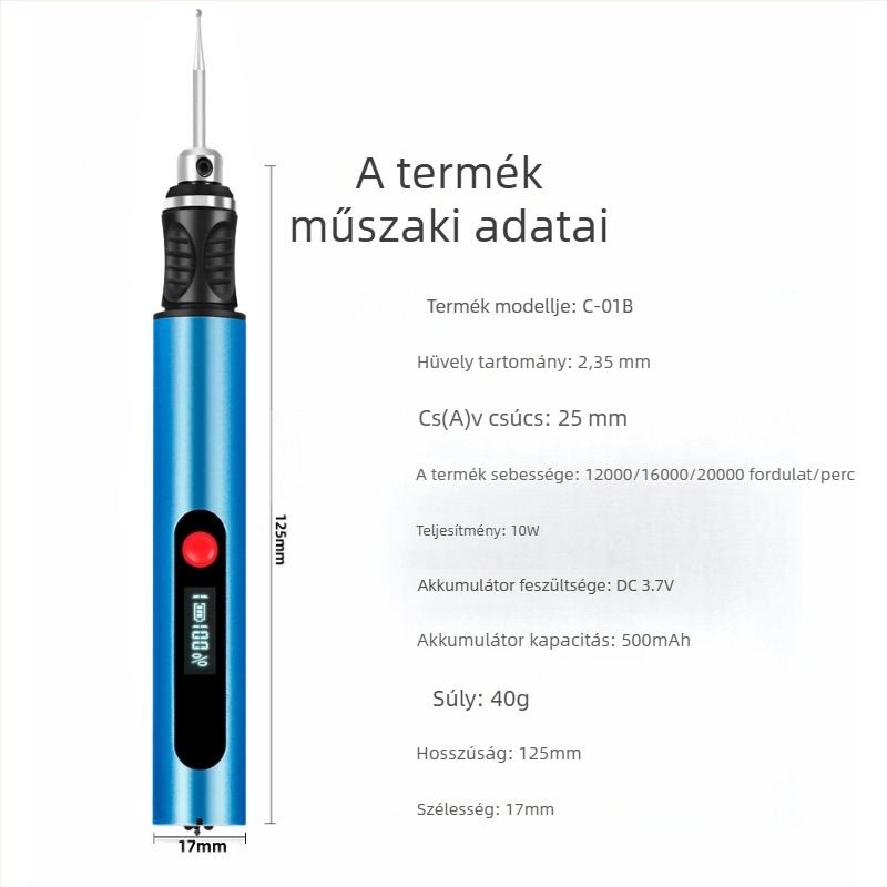 Újratölthető gravíró toll lítium akkumulátorral – körömdíszítésre és jádefaragásra, elektromos polírozó, DC 10-30V