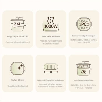 Supor H2020FK842A Elektromos forró fazék, kapacitás 2.1–4 L, egyrészes kialakítás a könnyű tisztításért, gombos vezérlés