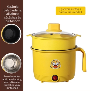 Gőzölős elektromos fazék, tapadásmentes belső, 1,3 L, 800 W-os max teljesítmény, műanyag burkolat, 1–2 személyre