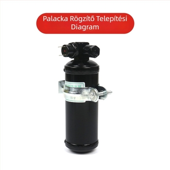 Universális autóklímás deszikkáló palack tartó készlet csőcsipeszzel és folyadéktartály csíppel (telepítésre kész, megerősített tartálycsipesz)