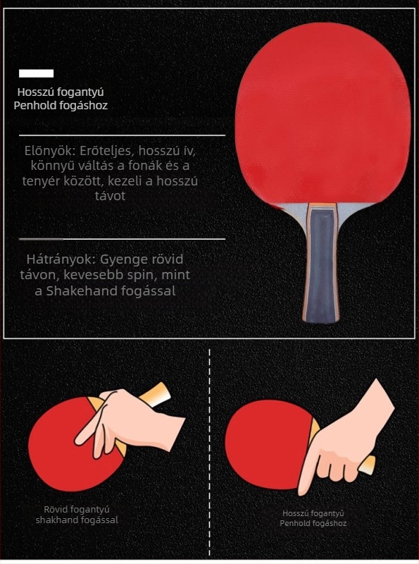 YUNMAI asztaliteniszütő, vízszintes kivitel, nyárfa alap, ragasztott gumi, edzéshez és versenyhez