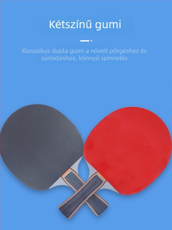 YUNMAI asztaliteniszütő, vízszintes kivitel, nyárfa alap, ragasztott gumi, edzéshez és versenyhez