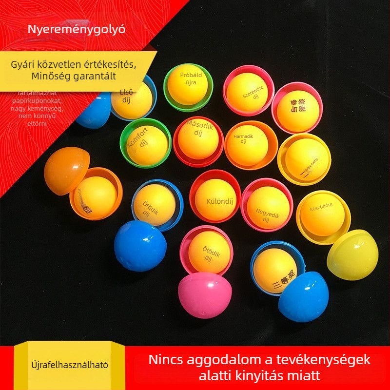 PP lottó golyók, 4 cm átmérő, vállalati éves rendezvényekhez