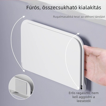 Helytakarékos összecsukható falra szerelhető tároló konyha és fürdőszoba számára, fúrás nélkül, többfunkciós szervező egyetemi szobába