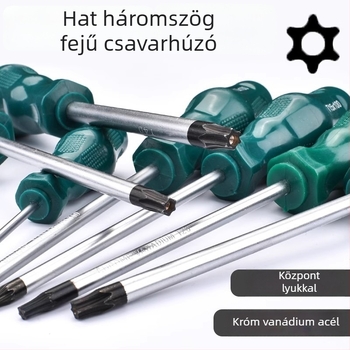 Mingyu Torx csavarhúzó készlet akasztólyukkal, T10–T30, króm-vanádium acél, szigetelt, mágneses, műanyag markolat