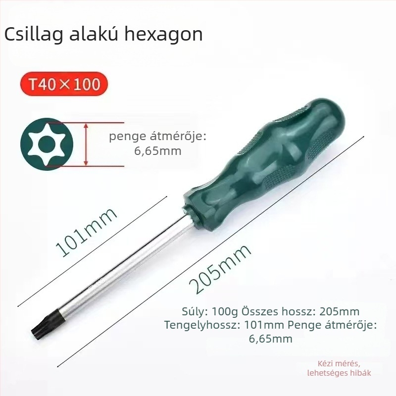 Mingyu Torx csavarhúzó készlet akasztólyukkal, T10–T30, króm-vanádium acél, szigetelt, mágneses, műanyag markolat