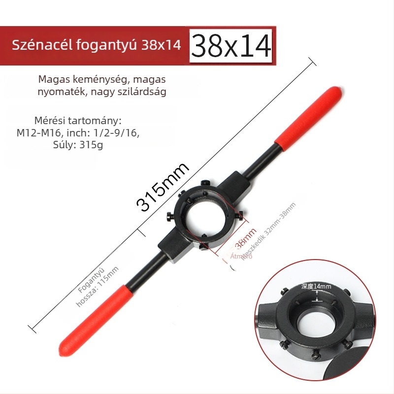 Weiligu Kézi Menetfúró és Menetkészlet Csúszásmentes Fogantyúval