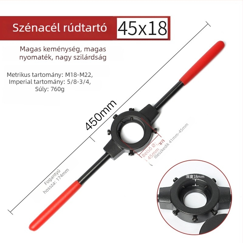 Weiligu Kézi Menetfúró és Menetkészlet Csúszásmentes Fogantyúval