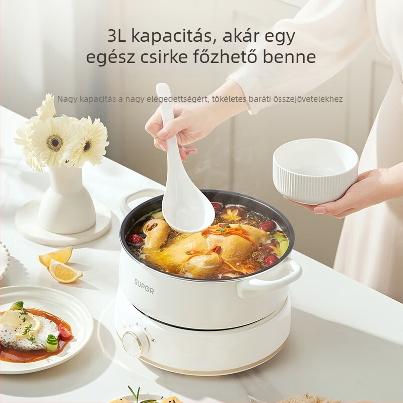 Supor elektromos forrófazék, 3-4 L, 1200-1500 W, belső edény bevonattal, fém test, gombos vezérlés