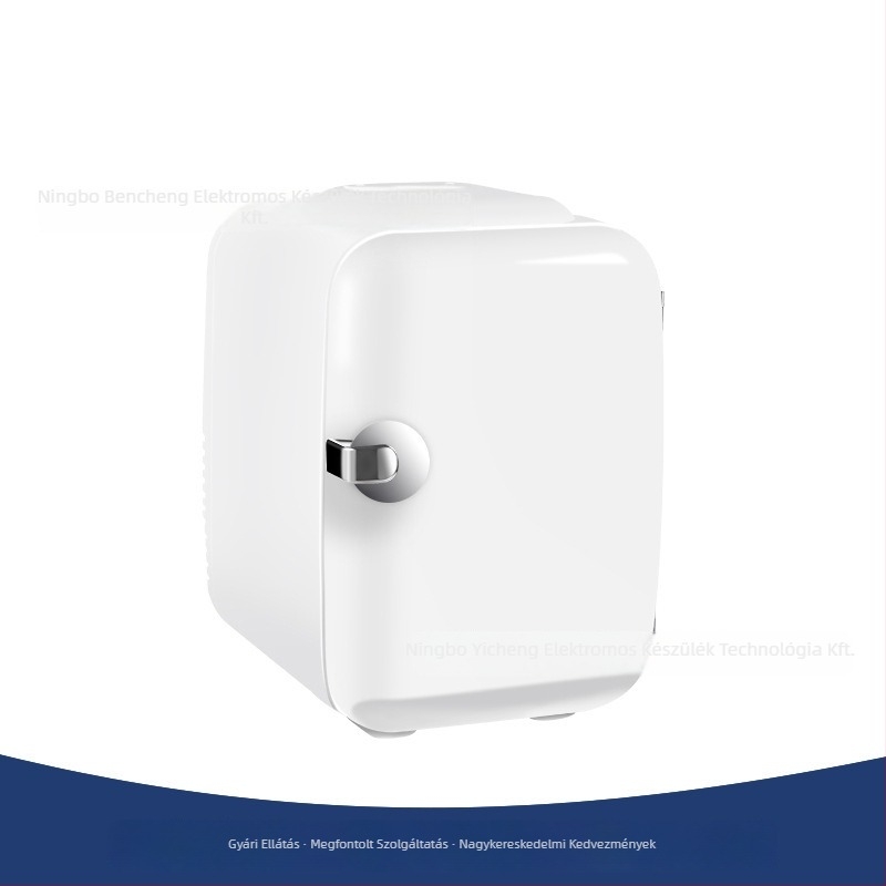 Mini autóhűtő kozmetikumokhoz, hordozható, kettős használat, kapacitás 4 L, 48 W, AC 100–240 V / DC 12 V, hőmérséklet-tartomány 5°C–65°C, ABS burkolat