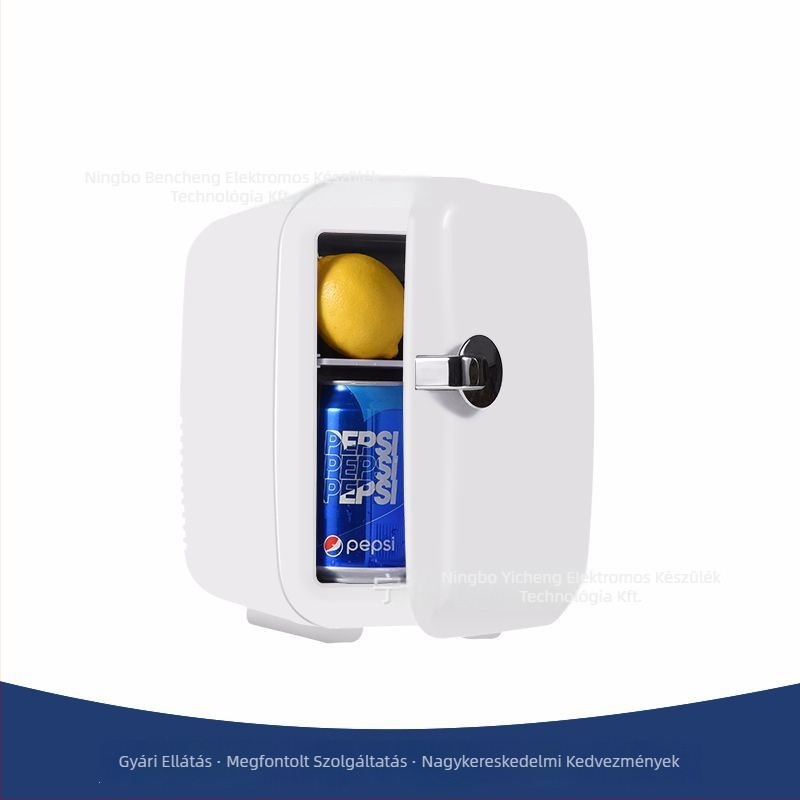 Mini autóhűtő kozmetikumokhoz, hordozható, kettős használat, kapacitás 4 L, 48 W, AC 100–240 V / DC 12 V, hőmérséklet-tartomány 5°C–65°C, ABS burkolat
