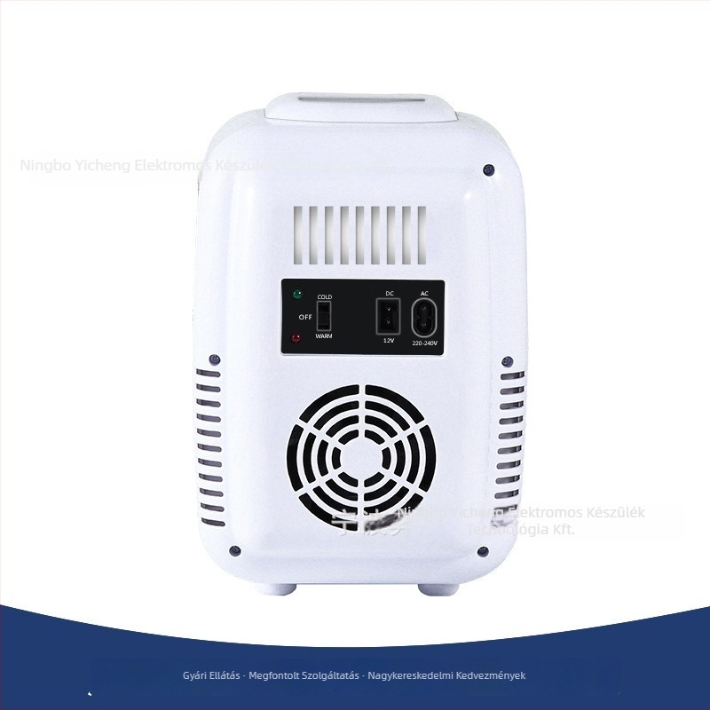 Mini autóhűtő kozmetikumokhoz, hordozható, kettős használat, kapacitás 4 L, 48 W, AC 100–240 V / DC 12 V, hőmérséklet-tartomány 5°C–65°C, ABS burkolat