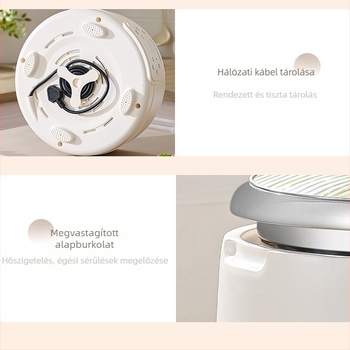 304 rozsdamentes acél belső edényes elektromos forrófazék, szétválasztható kivitel, 1200–1500 W, 5–6 L, anti-dry funkció, shabu-shabu és grill, otthoni használatra