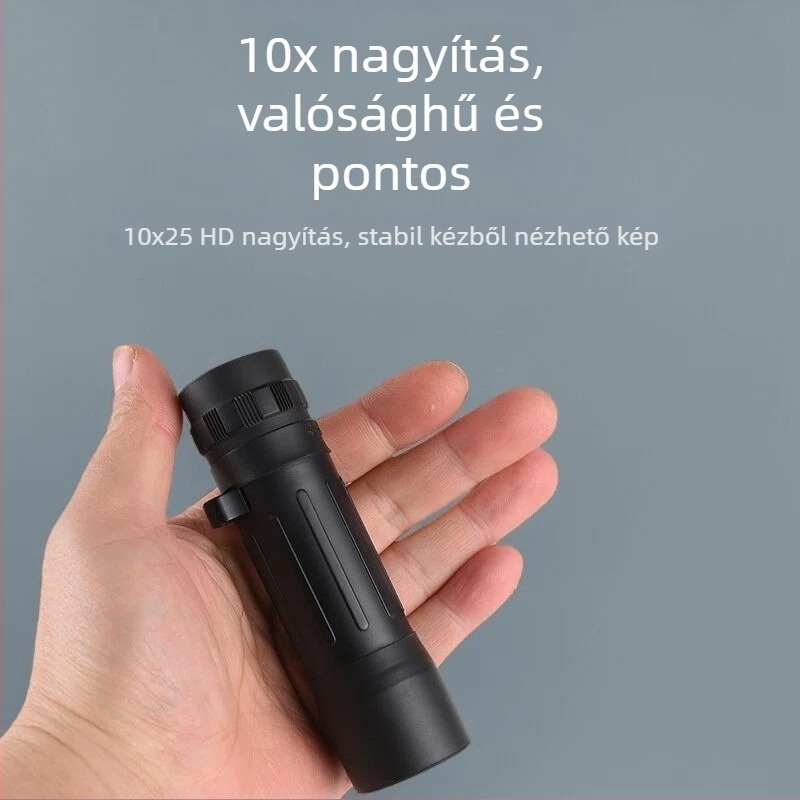 10x25-ös monokulár teleszkóp, nagy felbontású, hordozható kültéri fotózáshoz