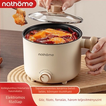 Elektromos forró fazék grill és gőzölő funkcióval, 2 L kapacitás, 2–3 főnek, kerámia belső edény, gombos vezérlés, mindent egyben, modell YL-5