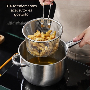 316 rozsdamentes acél sütő- és párolóedény szűrővel, rozsdamentes fedél, Univerzális tűzhelyhez kompatibilis