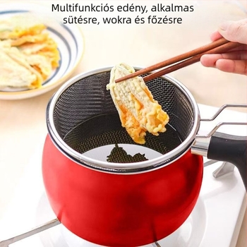 Takaho zománcos többfunkciós fazék tapadásmentes bevonattal, üveg fedéllel, több rétegű aljzattal, minden tűzhelyen használható