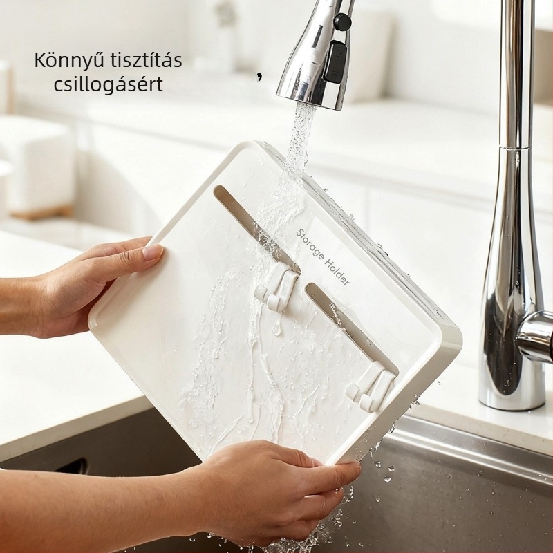 Fali konyhai eszközök tároló kampókkal – többfunkciós, fúrás nélküli szerelés, PET anyag