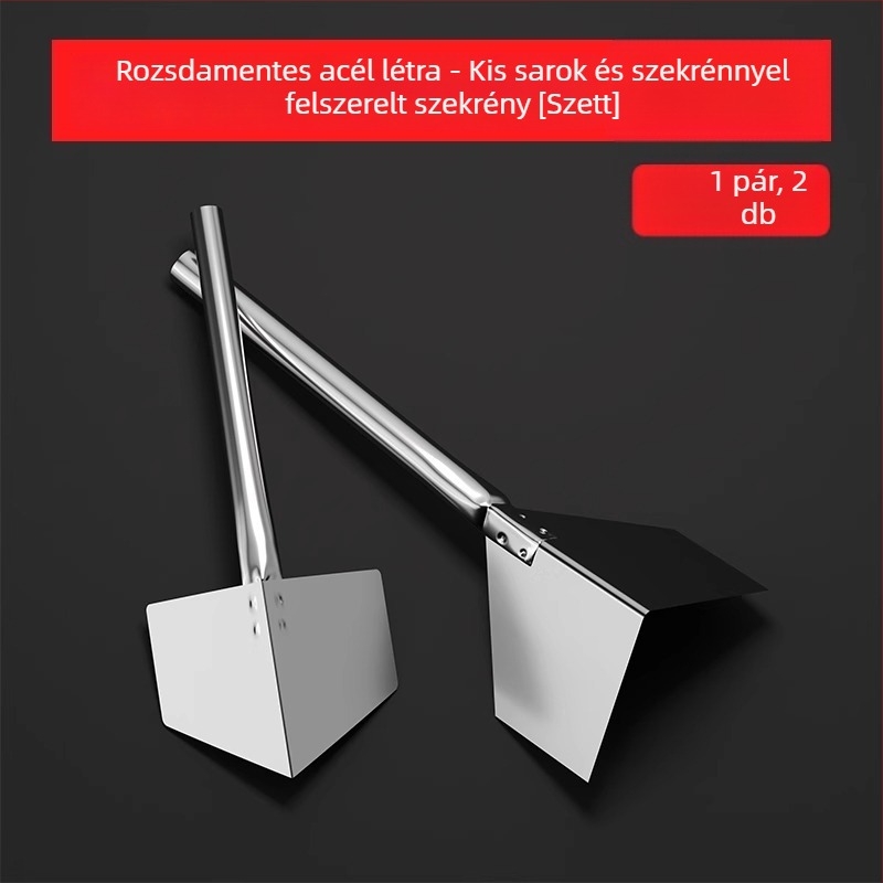 Rozsdamentes acél sarok eszköz belső és külső falakhoz – belső és külső sarokkaparó és glettelő eszköz, modell Putty Scraper, Strength márka.