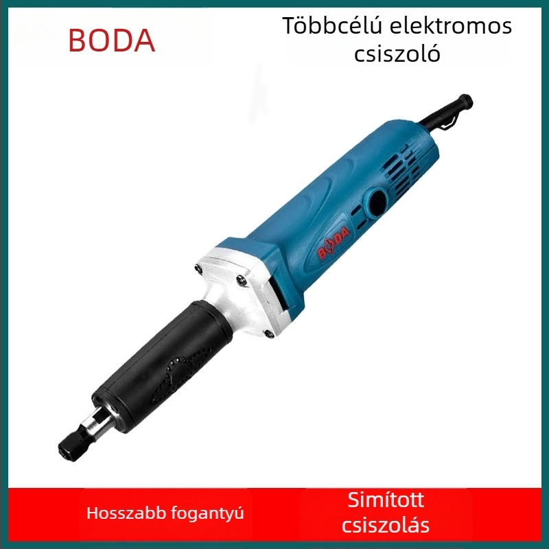 Boda elektromos csiszoló-polírozó eszköz kőhöz, jádéhez és fa faragáshoz — állítható sebesség, 220 V, 2,5 m kábel, 1,8 kg
